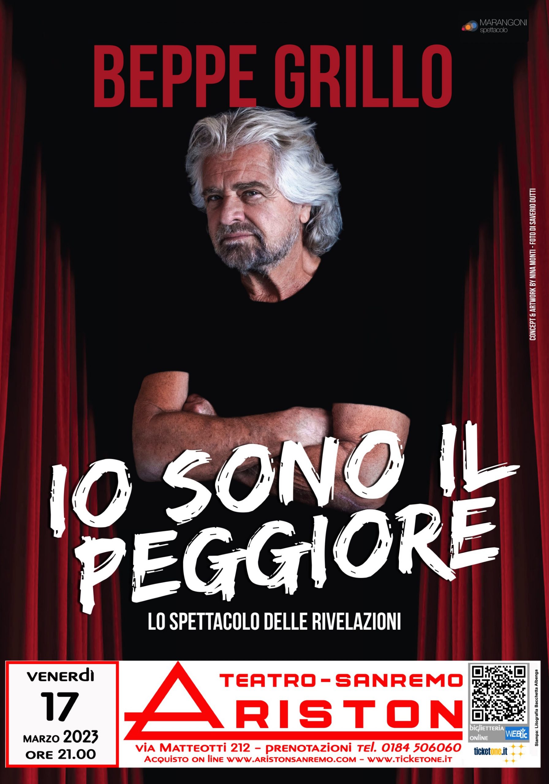  Beppe Grillo all’Ariston con “Io sono il peggiore” venerdì 17 marzo