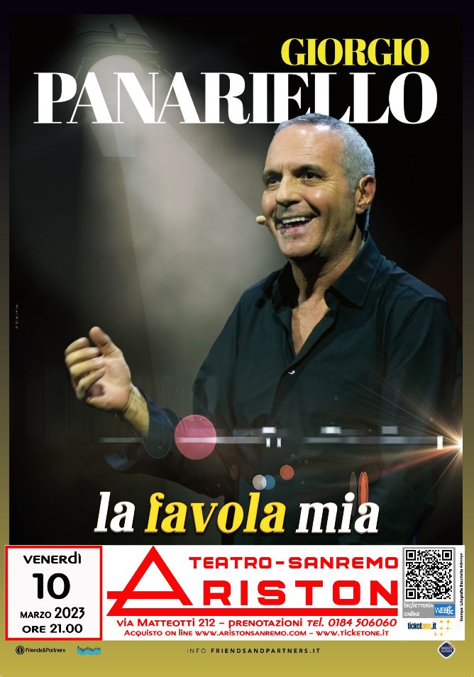 Giorgio Panariello torna all’Ariston venerdì 10 marzo con il suo nuovo spettacolo “La favola mia”